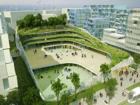 Undulating Green-Roofed School