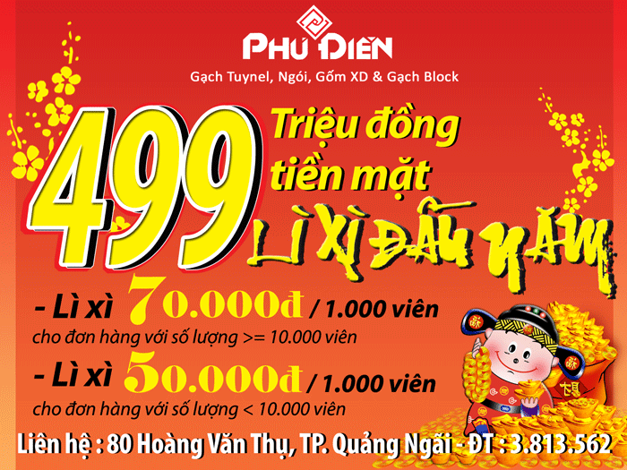 Phú Điền khuyến mãi tháng 02 - 2012 - Lì xì đầu năm Tài lộc cả năm